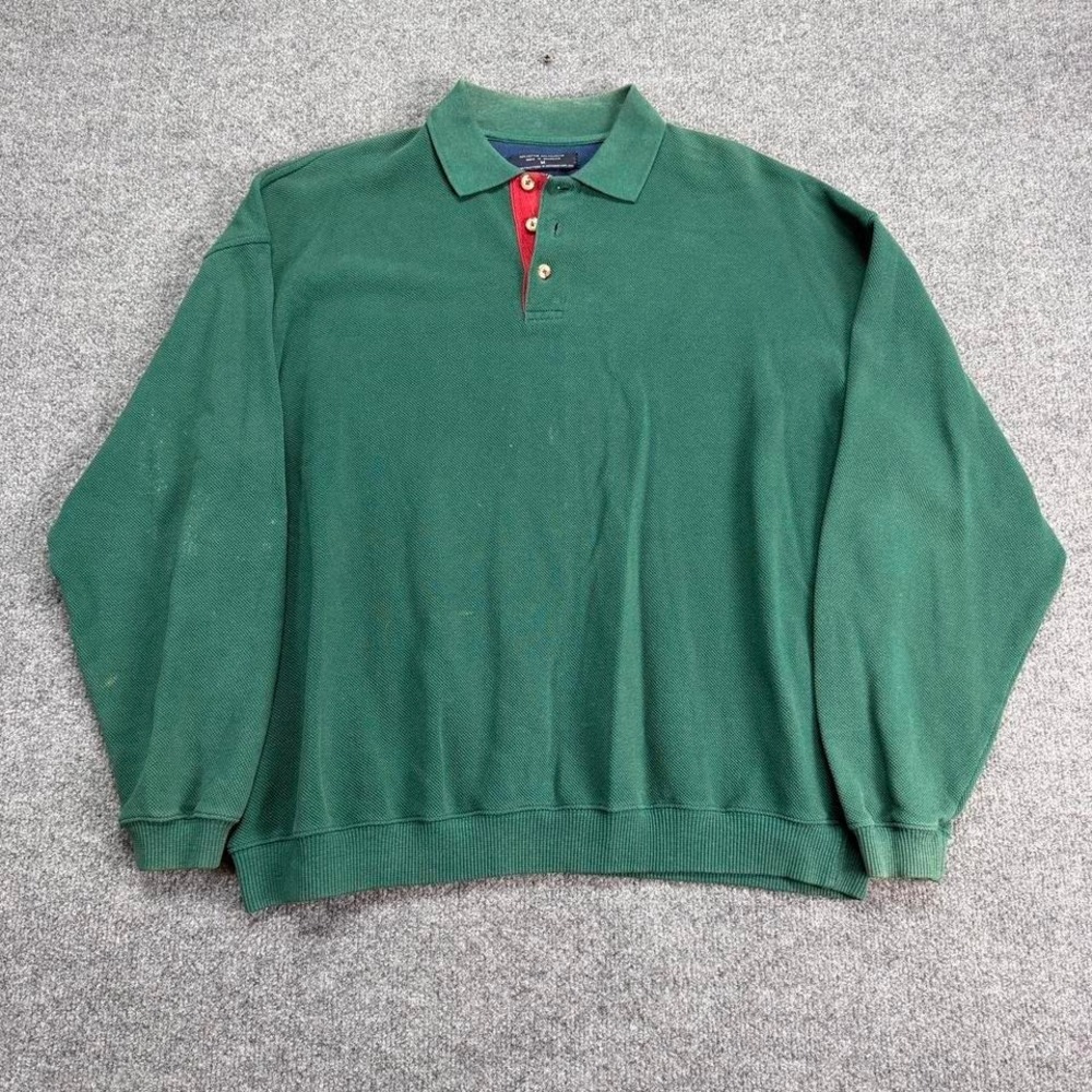 Vtg dockers Henley style longsleeve polo shirt size medium